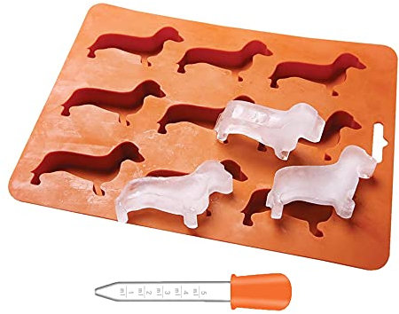 LYWUU Dachshund Dog Shaped Silicone Ice Cube Molds and Tray