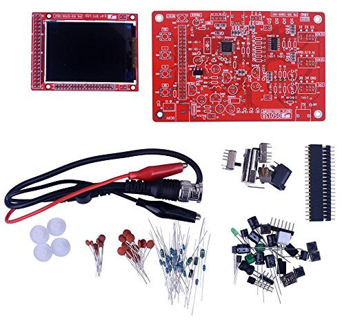 DollaTek DIY Kit Abra el Kit del osciloscopio de 2.4 TFT 1Msps Digital con Las Piezas DIY + la Punta de Prueba 13803K (SMD pre-soldada)