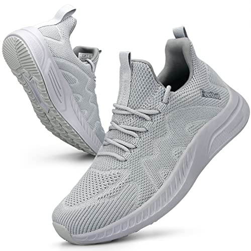 Feethit Donna Scarpe da Ginnastica Sportive ConfortevoleSneakers Casual all'Aperto Grigio Chiaro 41