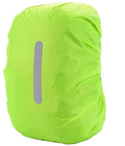 PINEPAN Housse de Pluie pour Sac à Dos, imperméable et Coupe-Vent, Bandes réfléchissantes, Protection pour Sac à Dos, Housse de sécurité Fluo, Couverture réfléchissante, Vert 45L