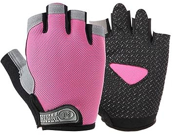 ZKGYUS Guantes para Gimnasio Mujer, Entrenamiento Fitness, Pesas (Rosa)