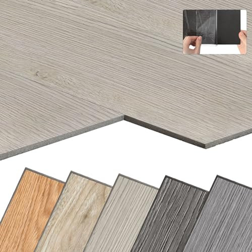 YARDIN Pavimenti in PVC autoadesivi con effetto legno, 54 pezzi, 7,53 m², in vinile, autoadesivi, pavimenti in PVC, antiscivolo, impermeabili, difficili da infiammare, rovere classico bianco