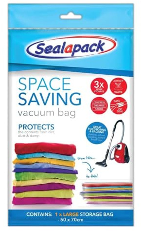 50x70cm Large Vacuum Storage Bags – Space Saving Compression Bags for Bedding, Duvets, Clothes & Towels – Reusable Vacuum Seal Bag with Double Zip Seal
