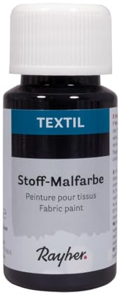 Rayher Textil Stoffmalfarbe, schwarz, Flasche 50ml, 35062576