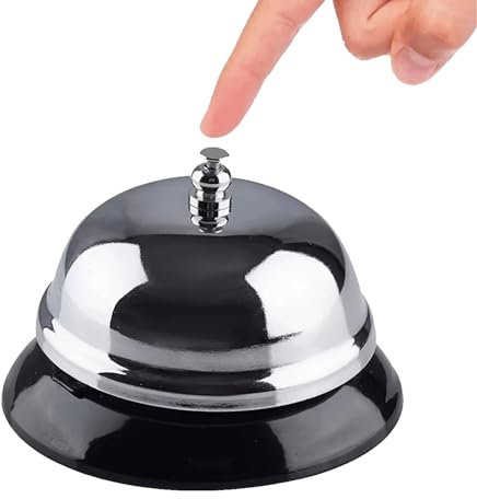 Tischglocke, Bell, Rezeptionsklingel mit Knackigem Klingeln,Tischklingel Aus Edelstahl Gefertigt Stark und Langlebig,Weihnachten Handwerk Glocke, für Restaurants, Hotels, Bars, Schule