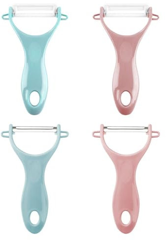 2 Éplucheurs En Céramique Et 2 Éplucheurs En Acier Inoxydable, Outils De Cuisine Domestique, Outils D'Épluchage, Éplucheurs De Légumes Et De Fruits