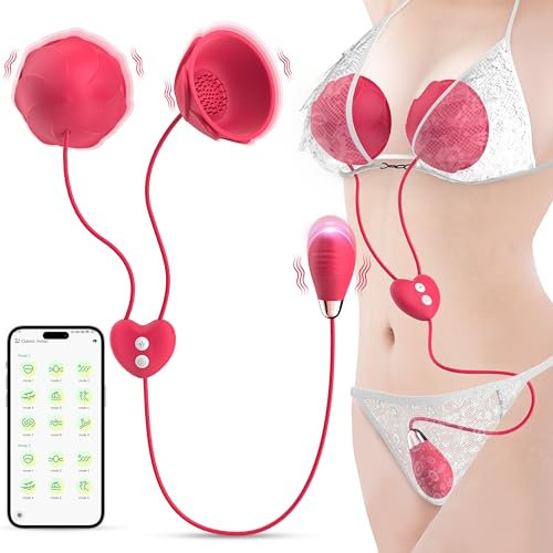 Sucking Vibrator Adult Sex Toys for Women - Anal Bullet Vibrators BSDM with 9 Vibration APP Control, 2 Nipple Clitoral Stimulator Clit Pussy Pump Toys4couples Men & Women Womens Sex Toy Machine