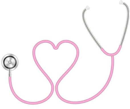 SGERUFZ 1 Pcs Stetoscopio Giocattolo Funzionante in Metallo, Stetoscopio Analogico per Bambini (Rosa)