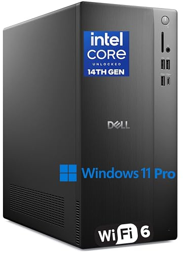 Dell 2026 Tower PC Ect1250 Desktop Computers for Home & Business, Copilot AI, 14th Gen Intel Processor, 16GB DDR5 RAM, 512GB PCIe SSD, WiFi 6, Bluetooth, DisplayPort, HDMI, Type-C, Windows 11 Pro