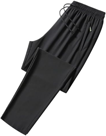 Generisch Moda para hombre Cintura grande Cordón Elástico Pantalones Casual Seda Hielo Pantalones de pierna recta Pantalones de chándal