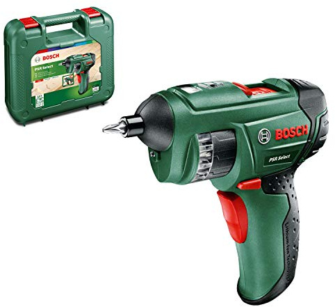 Bosch Visseuse sans fil à barillet PSR Select avec coffret, 12 embouts de vissage intégrés, batterie intégrée et chargeur 0603977000