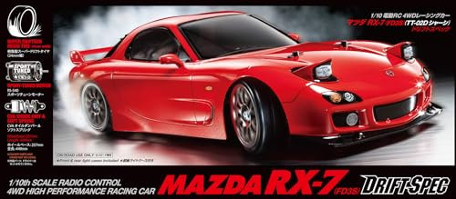 TAMIYA 58648 1:10 RC Mazda RX-7 (FD3S) Drift S.TT-02D Remote Control Car, Vehicle, Model Building, Assembly, Hobby, RC Kit, Unpainted