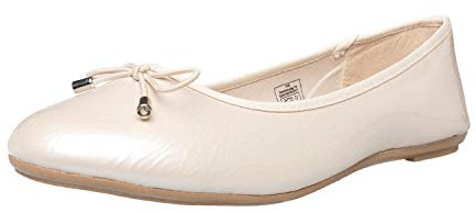 Fitters Footwear That fits dam ballerina mila syntetisk lack ballerinas klassisk med slinga storlek (EU,), - naken - 43 EU