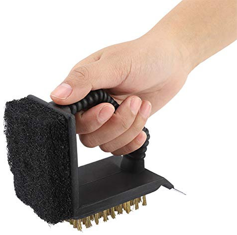 BBQ Cleaner Multifuncional 3-en-1 Acero Inoxidable Barbacoa Horno de Limpieza Cepillo 3 en 1 Multifuncional BBQ Grill Cleaning Brush Raspador