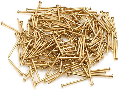 Design61 Rundkopfstifte Nägel Nagel 2,5 x 30 mm Eisen vermessingt 100g ca. 80 Stück