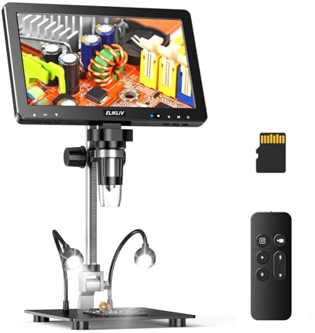 Elikliv EDM9 Max Digital Coin Microscope, Soldering Magnifier with Light