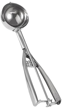 ZYHUI Ice Cream Scoop 304 Stainless Steel Cookie Scoops for Baking Melon Baller with Easy Trigger 3 Sizes (Silver, L)