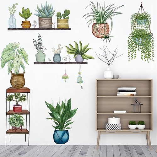 Arawat Plant Wall Decals Peel and Stick Stickers & Murals for Bedroom, Living Room, Bathroom, Kitchen - Boho Decorative Art Decor
