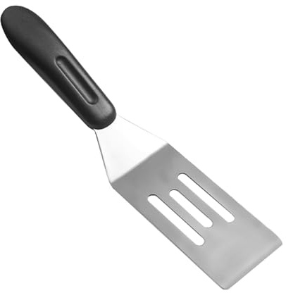 Stainless Steel Fish Spatula Small Stainless Steel with Non-Slip Handle Griddle Scraper Metal Spatula Multifunctional Cooking Utensil for Flipping Cooking and Baking