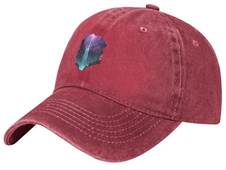 WHJSSF Gorra de béisbol negra para adultos, patrón de cascada de nebulosa, para hombres y mujeres, elegante y duradera, Rojo, talla única