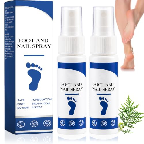 2 aerosoles para hongos en los pies, spray para uñas y pies, espray para hongos en las uñas, espray para reparación de uñas, control de olores, aerosoles para uñas y cuidado de los pies