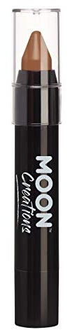 Moon Creations Face Paint Stick Body Crayons | Brown | 3.2g | Sweat Proof & Water-Resistant Face Paint | Cruelty Free, Made in UK | For Kids, Adults, Fancy Dress, Festivals, Halloween