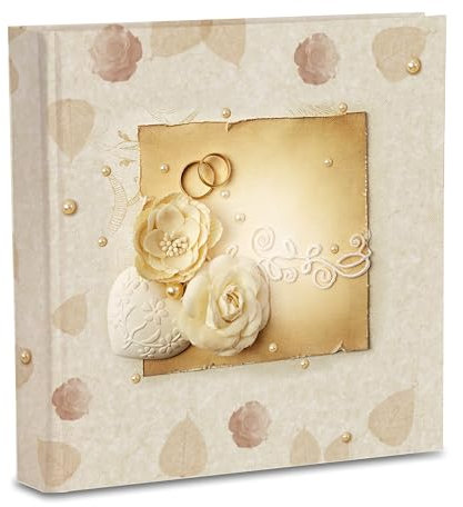 Album fotografico 31X31 80 pagine bianche con pergamino Matrimonio Anniversario di Matrimonio, stampato fedi