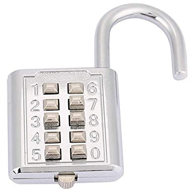 Passwortschloss, 10 Tastenfelder 5-stelliges Zahlenschloss, Zinklegierungs-Vorhängeschloss, schlüsselloses Schloss für Zaun, Werkzeugkasten, Gepäckschließfächer usw.