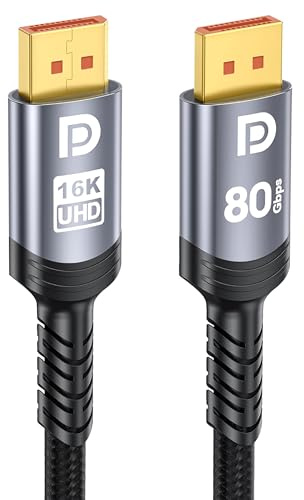 Sniokco 80Gbps Cavo DisplayPort 2.1 3M, 16K DP Cavo 16K@60Hz 8K@240Hz 4K@540Hz 360Hz 240Hz Compatibile con HDR HDCP 2.3 DSC FreeSync G-Sync Monitor Grafica RTX 5090 4090 PC HDTV