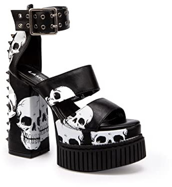 LAMODA Damen Fallen Angel Court Shoe, Black Skull, 40 EU