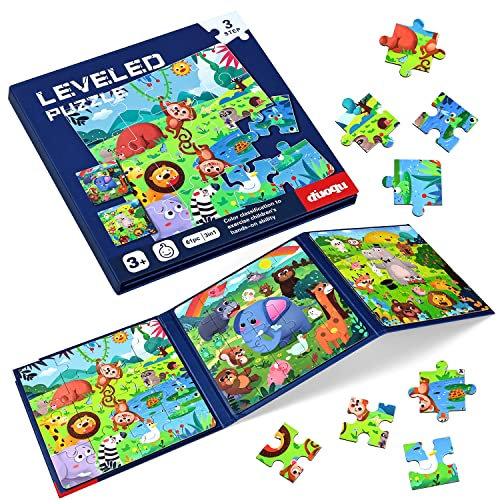BBLIKE Kinderpuzzle Magnet Puzzle Tiere Puzzle für Kinder Puzzle ab 3 Reisespiele Kinder ab 3 Lernspielzeug für Kinder 3 4 5 Jahren Alt (Tiere Party)