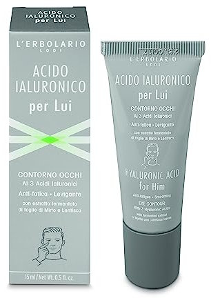 LERBOLARIO ACIDO HIALURONICO HOMBRE contorno ojos – complément spécialisé pour soutenir l’organisme, soutient un mode de vie actif en cas d’usage régulier, contenance 15 ml et est conçu pour offrir un