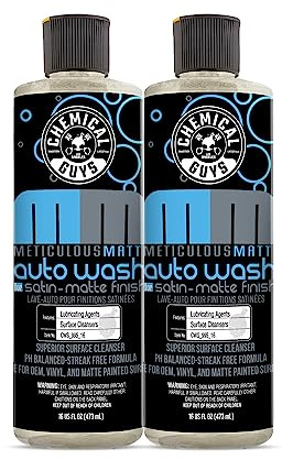 Chemical Guys CWS 995 1602 Meticulous Matte Car Wash Soap (for Foam Cannons, Foam Guns or Bucket Washes) Safe for Satin & Matte Finish Paint, 16 fl oz (2 Pack), Fruity Bubble Gum Scent