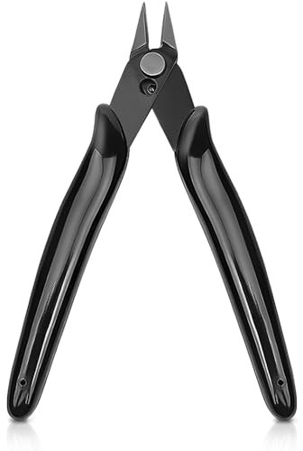 XFentech Micro Wire Cutter - 5 Inches Wire Snips Jewellery Wire Cutters Flush Cut Nippers Precision Small Side Cutting Pliers for 3D Print, Plastic Models, Jewellery, Electronics, Black