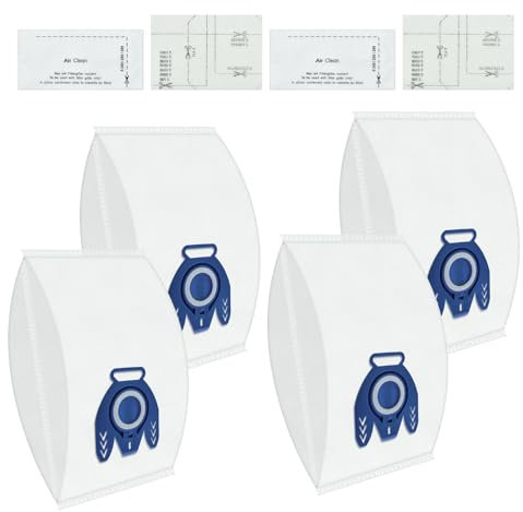 DLAIMI 4 PCS Vacuum Cleaner Bag Compatible with Miele GN,3D Efficiency GN Complete C3/C2, Classic C1,S400i-S456i,S8,S5,S2 Series,Hoover Bags with Motor Protection Filters and AirClean Filter