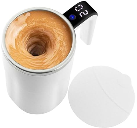 Självrörande Mugg För Kaffe,Temperaturvisare Och Automatisk Omrörare - Elektrisk Automatisk Rörande Kaffemugg,för Mjölk, Varm Choklad och Drycker