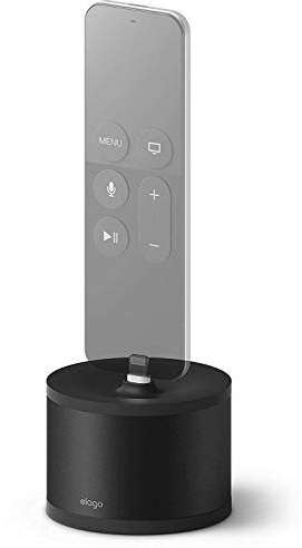 elago D Stand Charging Station Compatible with Apple TV Remote, iPhone, AirPods, iPad Mini, Wireless Keyboard, and Magic Mouse - [Premium Aluminum] [Cable Management] [Scratch-Free] - Black