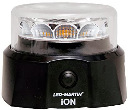 LED-MARTIN Akku Rundumleuchte iON - Magnetfuß - ECE-R65 klar/gelb