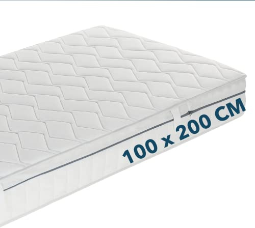 Ortho-Relax Matratze 100x200cm 19cm hoch, Wendbare Matratze mit 7-Zonen-Spezial-Komfortschaum, 100 Nächte Probeschlafen, Bett Härtegrad H2 & H3
