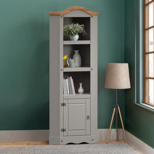 Mercers Furniture Trade Corona Grey Wax Corner Display Unit Living Room Dining