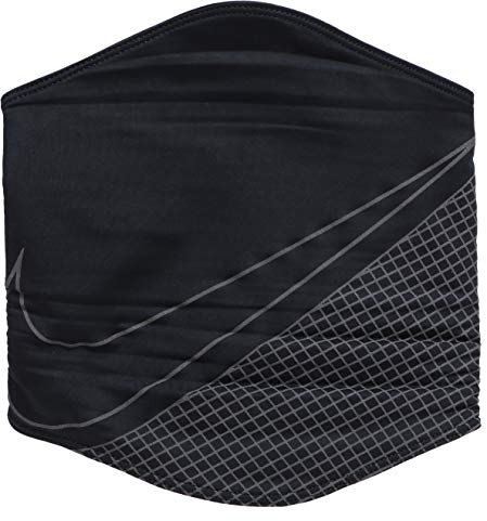 NIKE rn4028-082 Black/Silver-S/M carta Football 360 Therma-FIT Neck Warmer, Solid