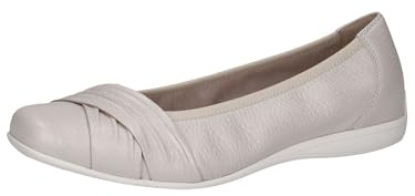 CAPRICE Bailarinas de Cuero para Mujer cómodas, Pearl per Deer, 39 EU