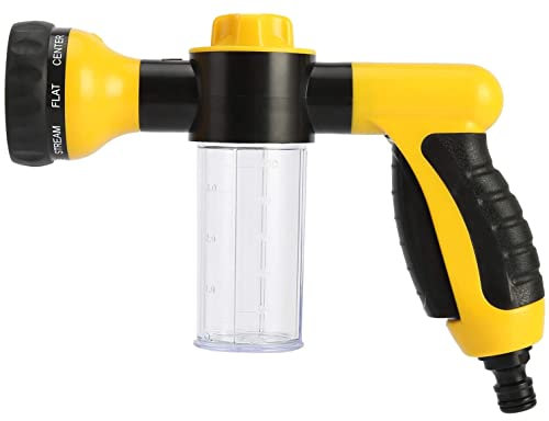 KAHEIGN Garden Hose Foam Sprayer, 8 Patterns High Pressure Nozzles Watering Sprayer Soap Dispenser with Soap Reservoir for Car Washing Pets Shower Plants Watering