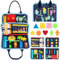 Busy Board, Montessori Spielzeug für ab 1 2 3 4 Jahre Kleinkinder Baby Activity Board Quiet Book Autismus Educational Reise Spielzeug Vorschule Learning Count Basis Leben Sensory Board (Blau)