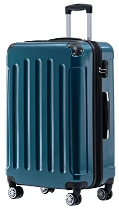 BEIBYE Hartschalen Koffer Trolley Rollkoffer Reisekoffer 4 Zwillingsrollen Polycabonat (Pale Green, Handgepäck 55cm-40L)