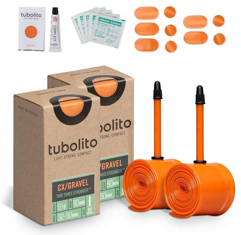 Tubolito Cx/Gravel Tube intérieur pour vélo Mixte, Orange, ‎700 x 32-50 mm