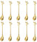 Wanmu 10Pcs Gold Coffee Spoons, 4.7 Rose Handle Small Spoons for Tea, Espresso, Dessert, Cute Stainless Steel Spoons Set for Demitasse, Coffee Bar, Honey