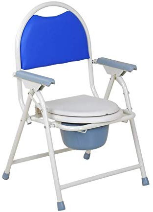 ZGYOZMNG Silla de baño con Inodoro y cabecera, Antideslizante, para Uso doméstico, para discapacitados, para Ancianos, con Inodoro, Silla de baño, cómoda, Silla Plegable, Silla con Inodoro móvil