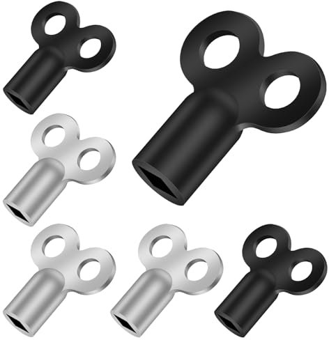 6 Stück Heizungsentlüftungsschlüssel，Heizkörper Entlüftungsschlüssel，Heizungsschlüssel，Passend für Alle Heizkörper