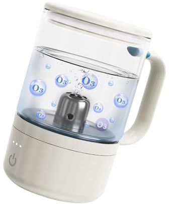 Vaso de agua portátil recargable con ozono - Generador de O3 para enjuague bucal, deportes al aire libre y viajes, vaso de vidrio rico en hidrógeno para proteger los dientes